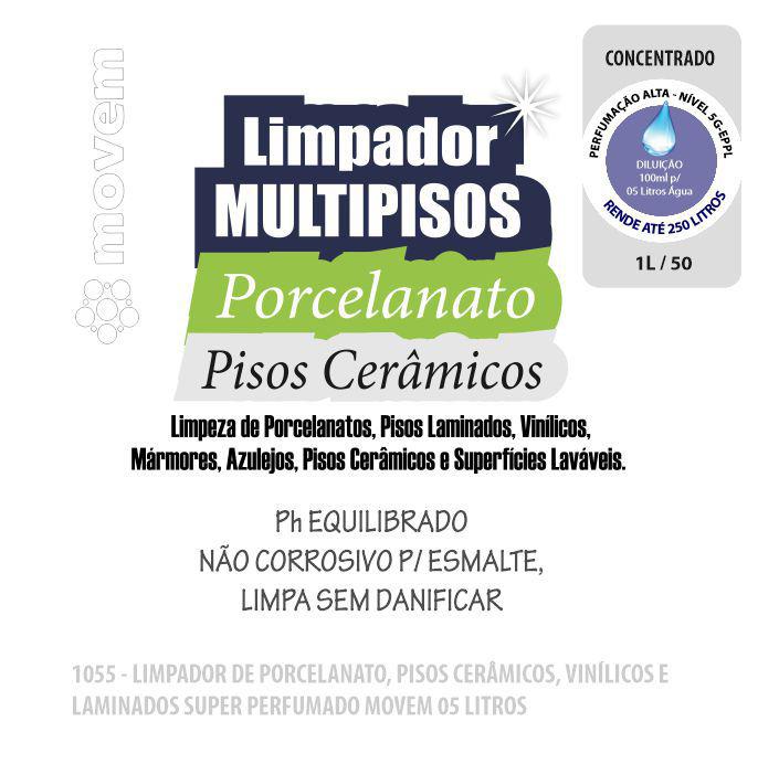 Limpador de Porcelanato, Pisos Cerâmicos, Laminados e Vinílicos Movem 05 Litros (Cód. 1055)