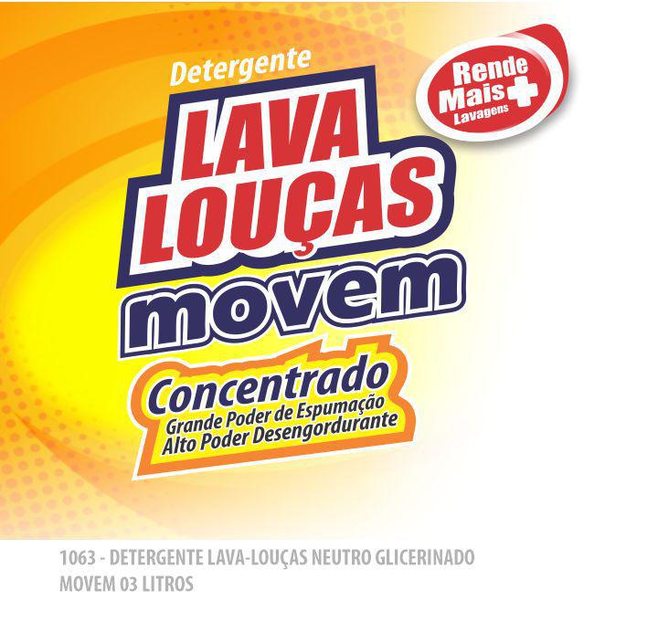 1063-PP-Q1 - Detergente Lava Louças Neutro Glicerinado Movem 05 Litros