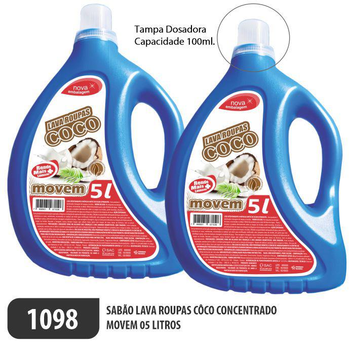 Sabão Lava Roupas Côco Natural Sem Corante Movem - Ref. 1098