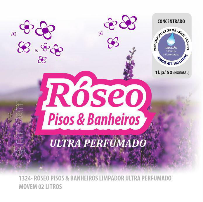 1324-PP-Q1 - Limpador Perfumado Róseo Pisos e Banheiros 05 Litros