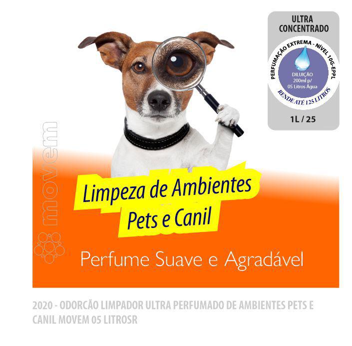 Limpador de Ambientes Pets e Canil Odorcão Movem 05 Litros (Cód. 2020)
